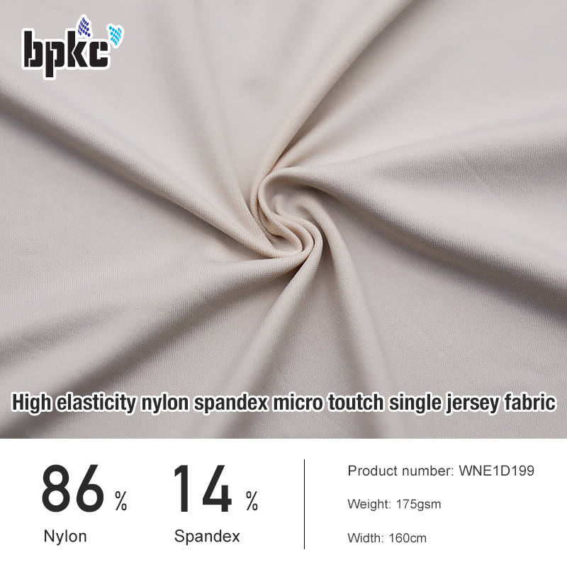 High elasticity nylon spandex micro toutch single jersey fabric