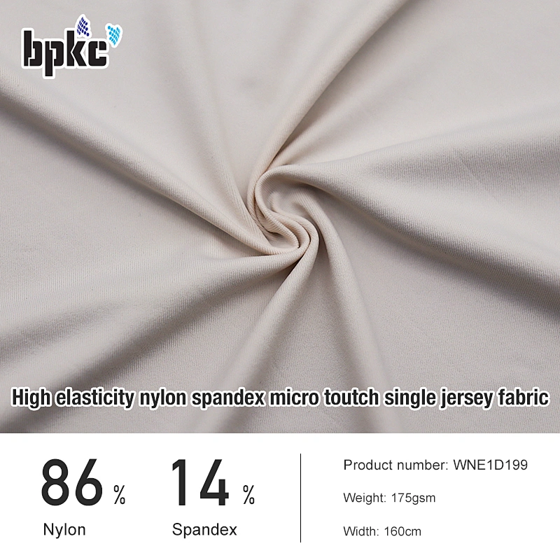 High elasticity nylon spandex micro toutch single jersey fabric